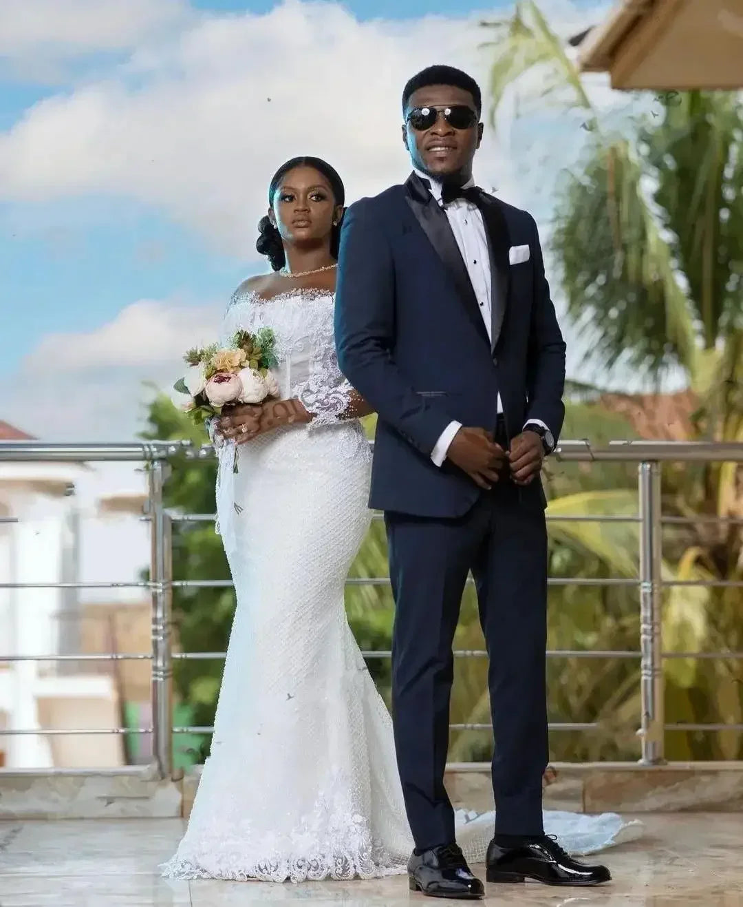 Robe de mariée sirène en dentelle pour femmes