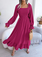 Robe longue avec dentelle pour femmes