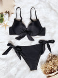 Maillot de bain deux pièces avec nœud papillon pour femmes