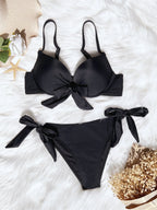 Maillot de bain deux pièces avec nœud papillon pour femmes