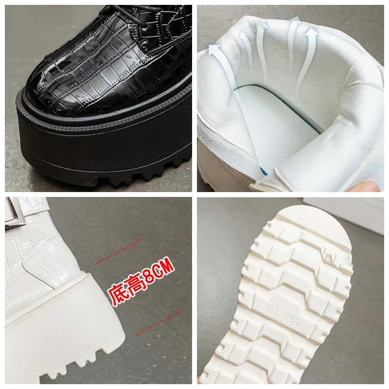 Bottines en cuir véritable pour femmes