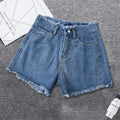 Short en jean à bords rugueux pour femmes
