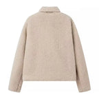 Veste ample en polaire et fourrure d'agneau pour femmes