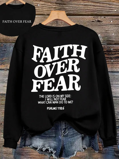 Sweat à Capuche Oversize Femme – Faith Over Fear