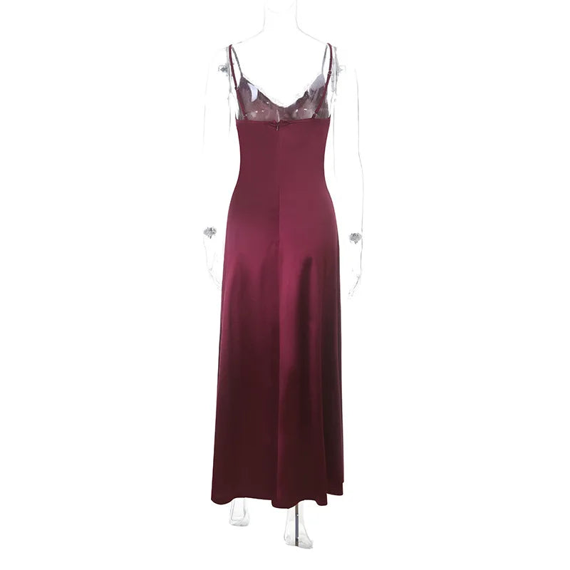 Robe longue en dentelle pour femmes