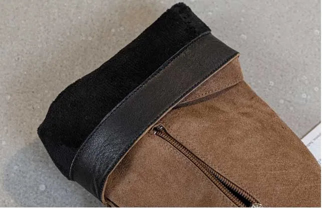 Bottes montantes en cuir synthétique pour femmes