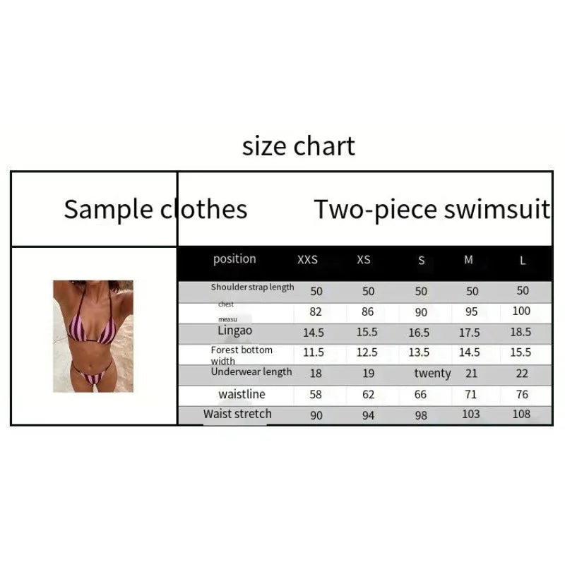 Bikini 2 Pièces Femme – Rayures et Liens à Nouer
