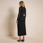 Robe à la mode décorée avec boucle en métal pour femmes