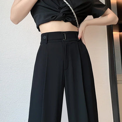 Pantalon Ample Taille Haute Femme