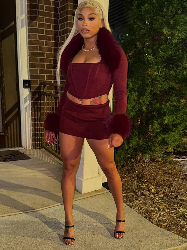 Ensemble 3 pièces élégant et luxueux pour femmes