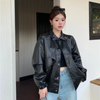 Veste en cuir PU pour femmes