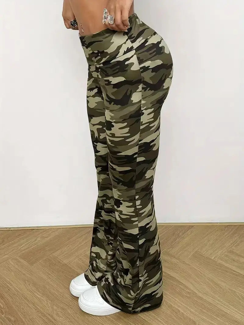 Pantalon taille haute à jambes larges pour femmes