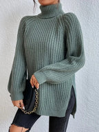 Pull col roulé à manches longues pour femmes