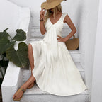 Robes longues blanches bohèmes pour femmes