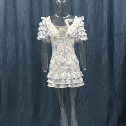 Mini-Robe Rose Femme – Manches Courtes et Col V