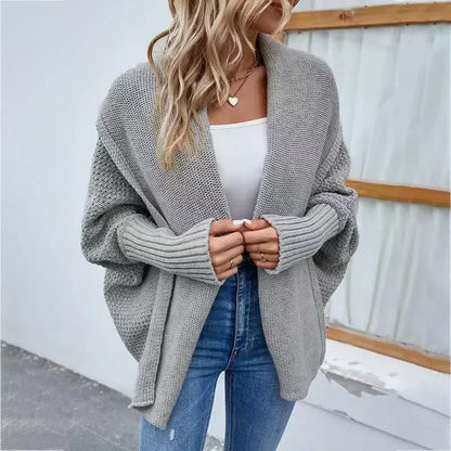 Cardigan Épais Femme – Col Châle et Devant Ouvert