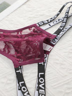 String en dentelle ajourée taille basse pour femmes