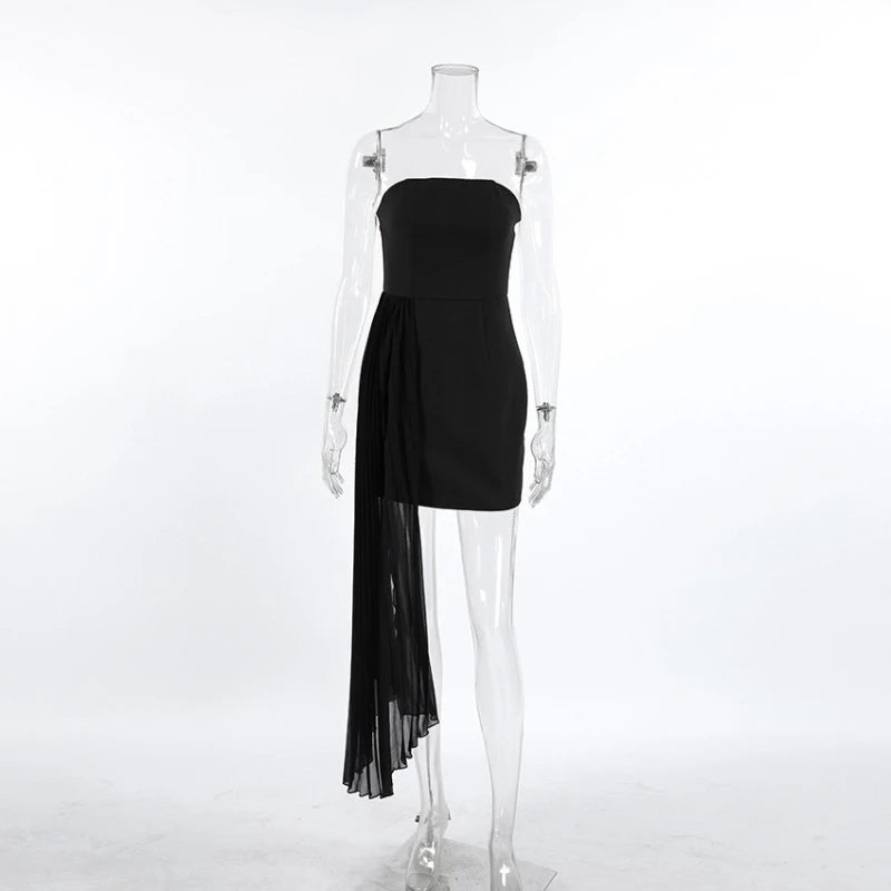 Robe longue asymétrique à lacets pour femmes