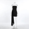 Robe longue asymétrique à lacets pour femmes
