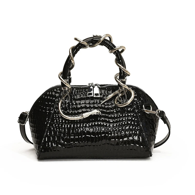 Sac à bandoulière motif crocodile pour femmes