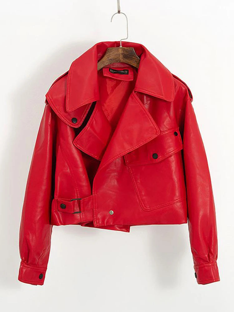 Blouson de motard en similicuir femmes