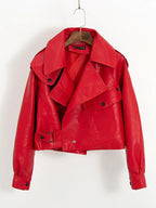 Blouson de motard en similicuir femmes