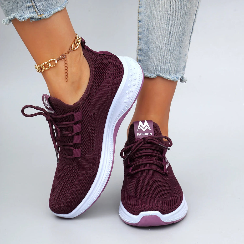 Chaussures plates d'été en maille respirante pour femmes