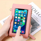 Sac à main pour téléphone portable à écran tactile en cuir souple pour femmes
