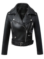 Blouson en similicuir noir pour femmes