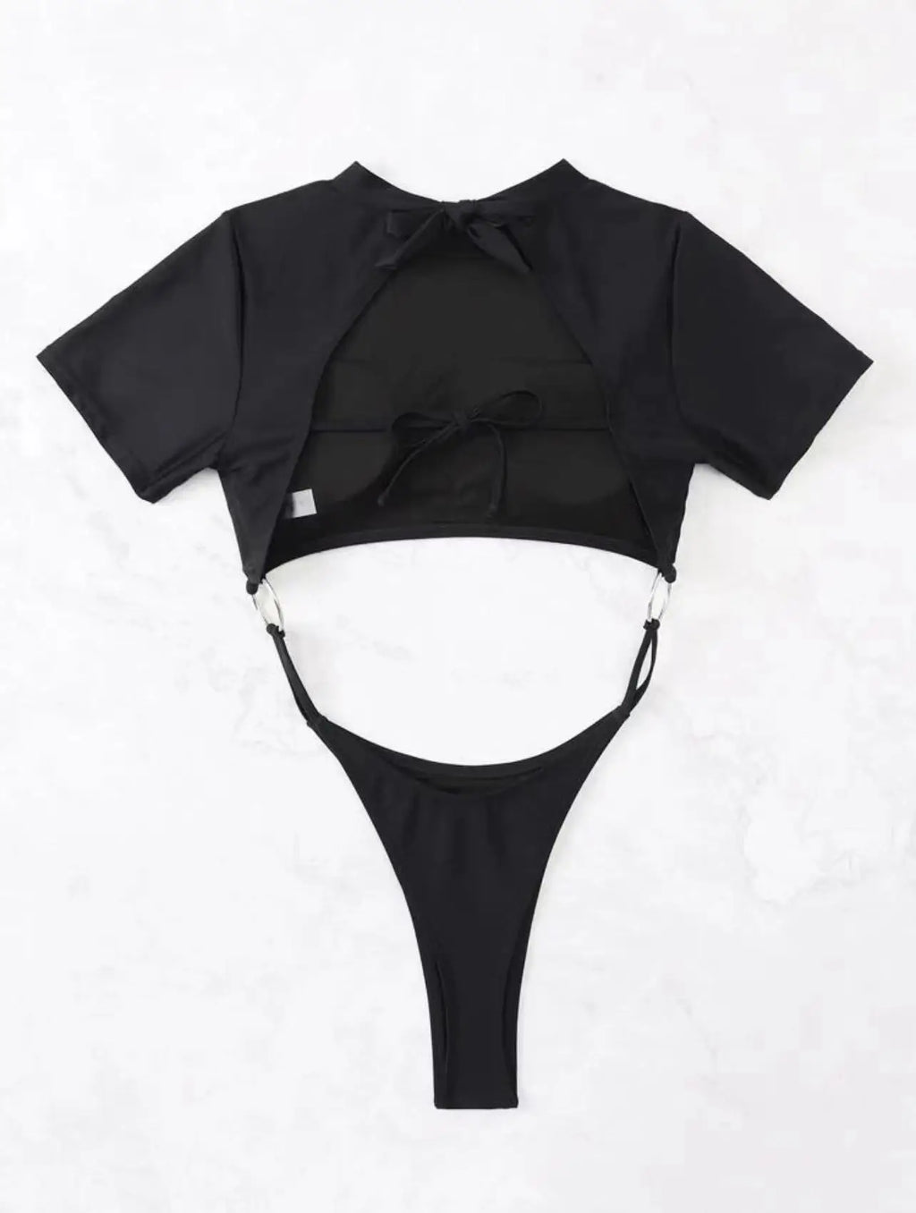 Maillot de bain Push Up une pièce à manches courtes pour femmes