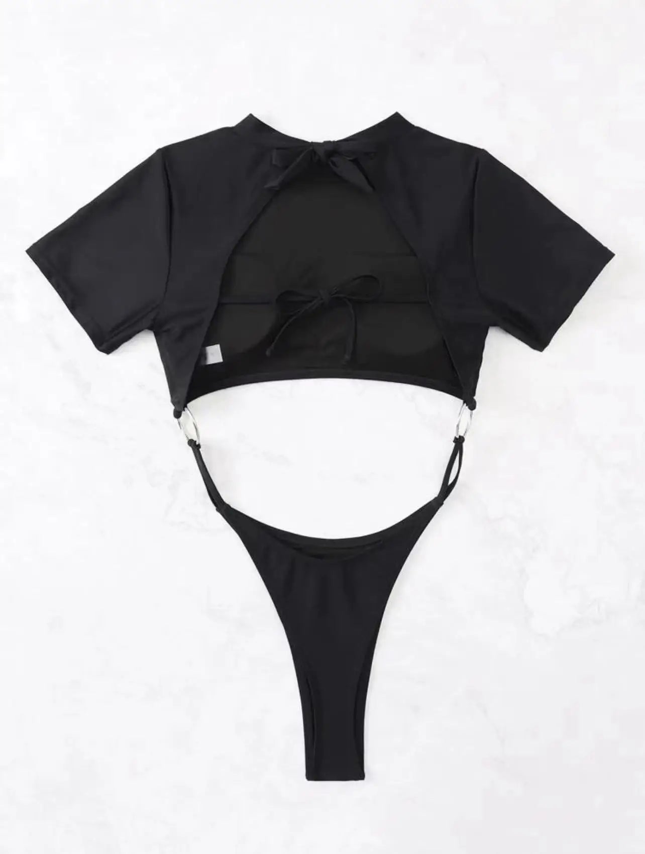 Maillot de bain Push Up une pièce à manches courtes pour femmes