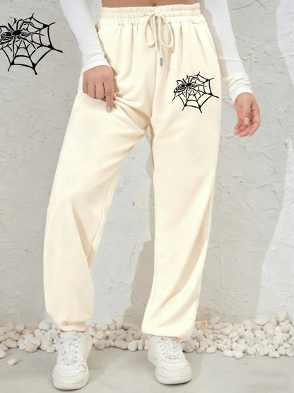 Pantalon de Jogging Femme – Imprimé Araignées et Toiles