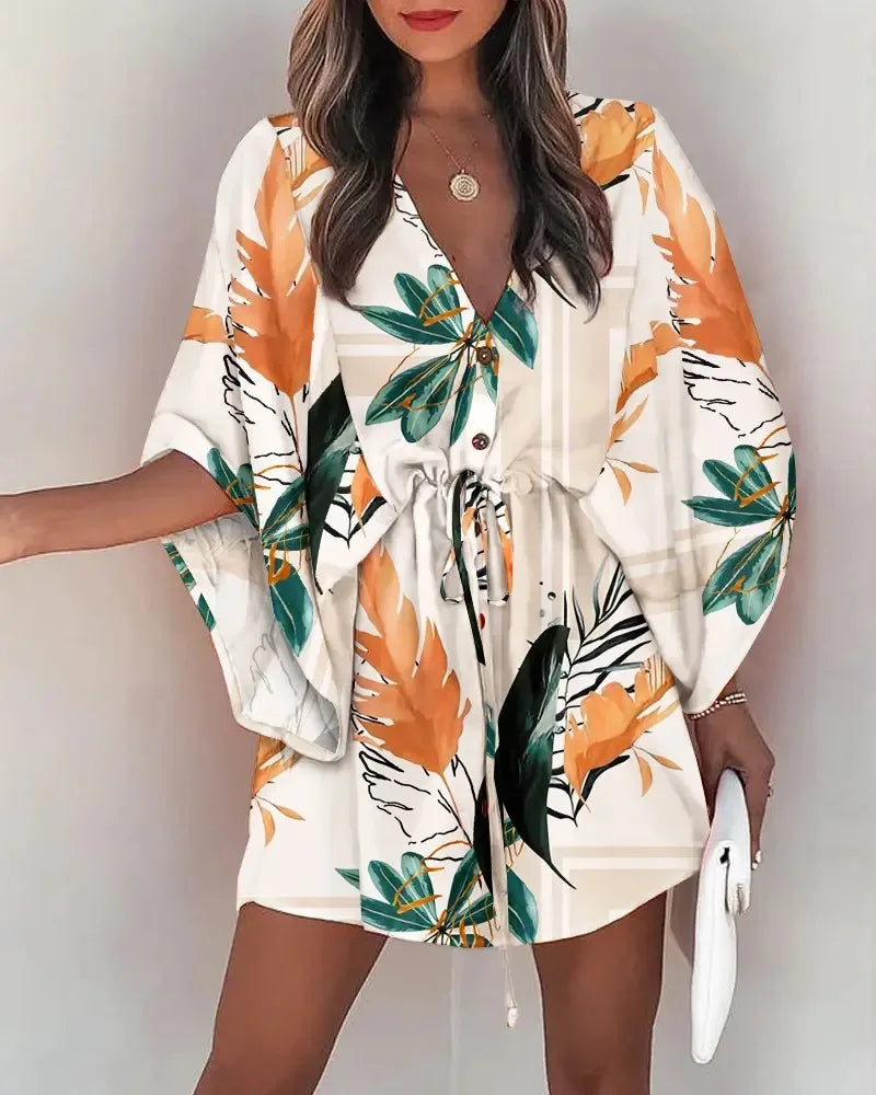 Robe d'été à imprimé floral pour femmes