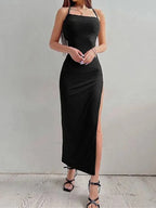Robe longue noire moulante pour femmes