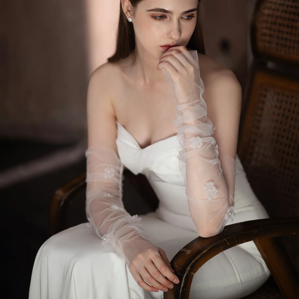 Gants élégants en tulle doux pour femmes