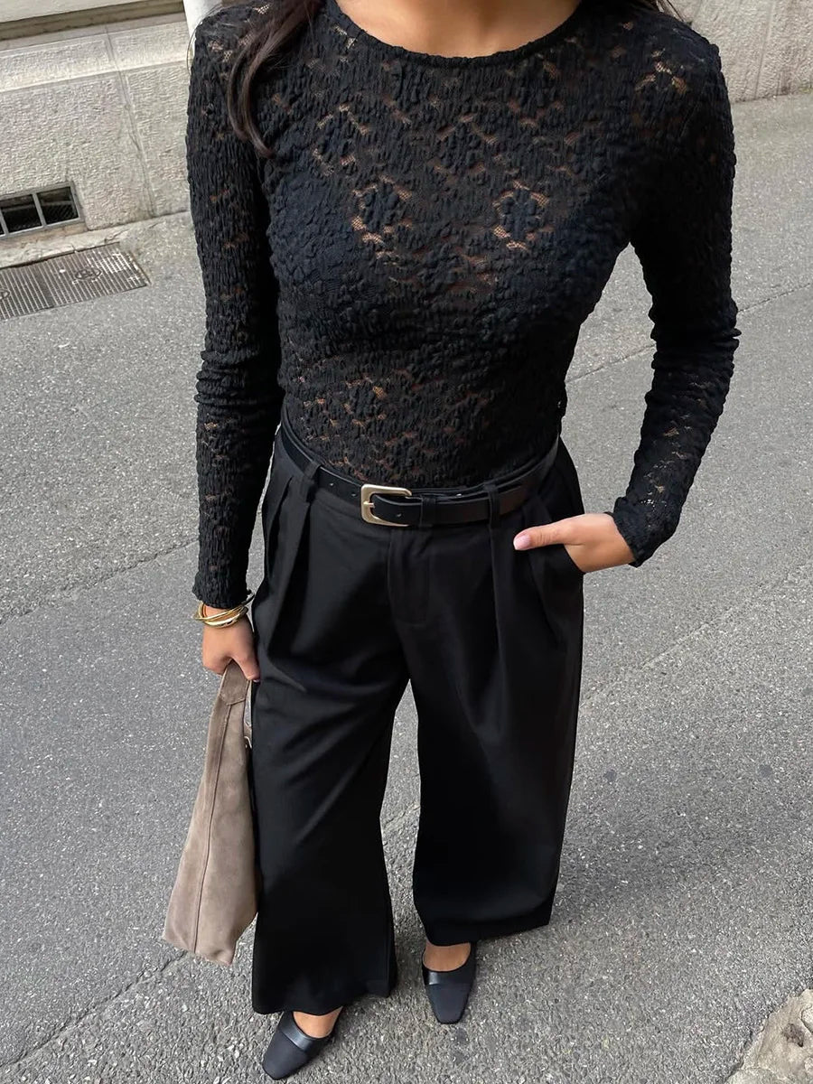 T-shirts en dentelle pour femmes