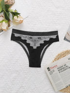 Culotte triangulaires sexy brodés de fleurs pour femmes