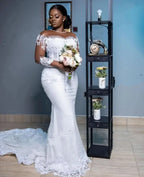 Robe de mariée sirène en dentelle pour femmes