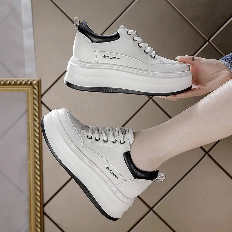 Baskets en cuir véritable pour femmes