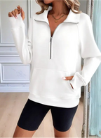 Sweat-shirt court en polaire pour femmes