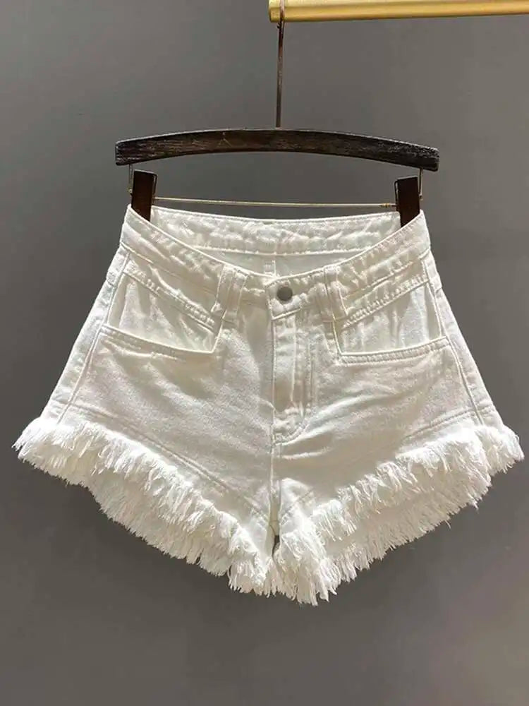 Short en jean vert ligne A pour femmes