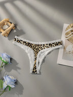 String en dentelle imprimé léopard pour femmes