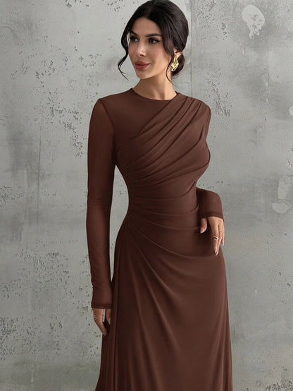 Robe en Maille Femme – Manches Longues et Ceinture