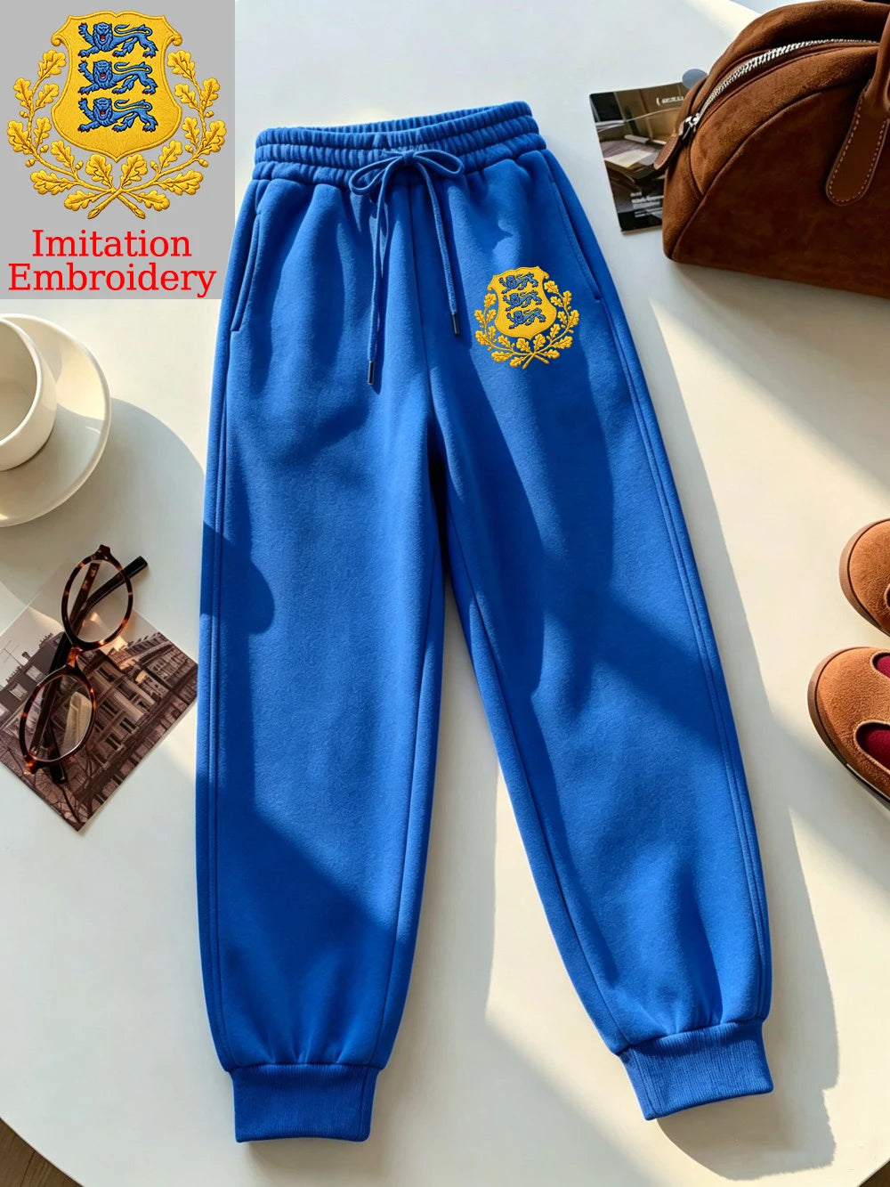 Pantalon de jogging imprimé emblème estonien pour femmes