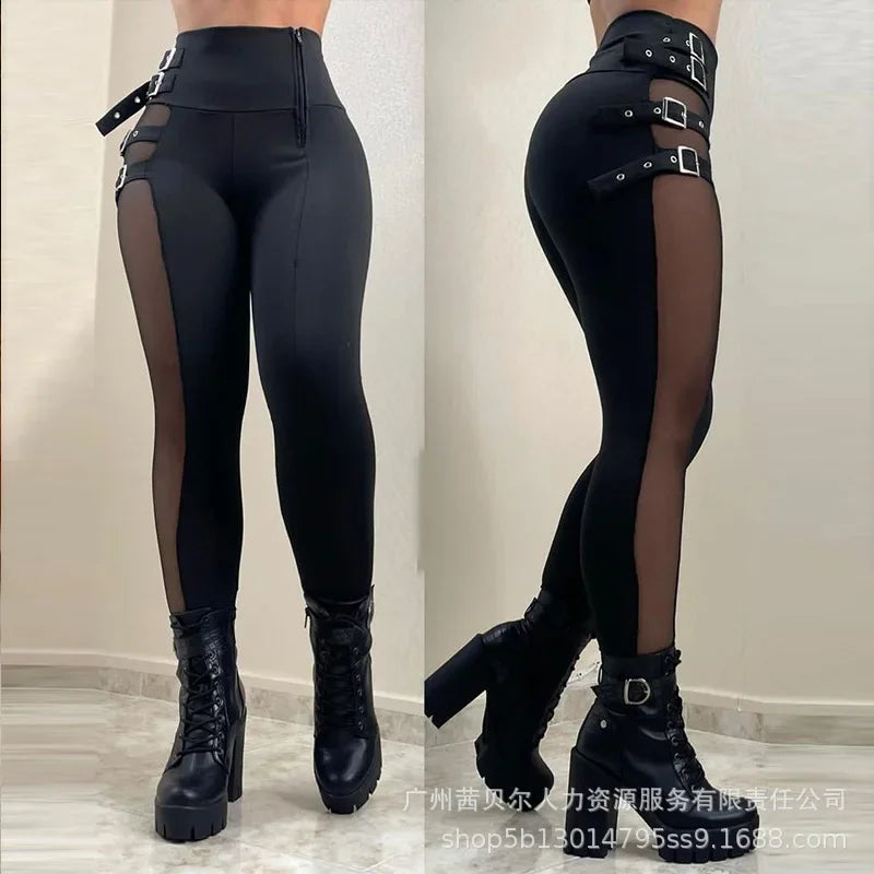 Pantalon en maille taille haute pour femmes