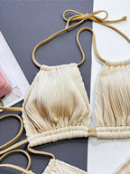 Maillot de bain une pièce sexy à décolleté dos nu et ventre froncé pour femmes