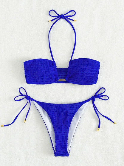 Bikini 2 Pièces Femme – Plissé et Smocké