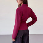 Chemise en soie glacée à manches longues pour femmes