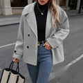 Veste en laine décontractée avec col de costume pour femmes
