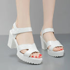 Sandales en cuir véritable pour femmes